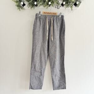 Nina Loca Made In Italy Linen Drawstring Pants Small Gray ZZ designer